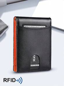 Cartera de hombre de fibra de carbono/tejido plano con RFID, diseño de clip para billetes y múltiples ranuras para tarjetas, cartera de negocios de moda portátil, tarjetero, monedero, cartera pequeña, cartera de cuero, regalo para hombres, regalo para papá