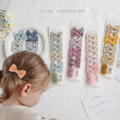 Bộ 10 kẹp tóc nơ dễ thương cho bé gái - Mũ đội đầu nơ đáng yêu, Kẹp tóc nơ mini kẻ caro và chấm bi dễ thương, Kẹp tóc nơ vải thủ công, Kẹp tóc cơ bản dễ thương, Kẹp tóc trẻ em, Phụ kiện hoạt hình Mũ đội đầu cho bé, Họa tiết bướm đáng yêu, Chất liệu Polyester mềm mại, Nhiều màu, Phụ kiện tóc thời trang sử dụng hàng ngày, Phù hợp với mọi mùa - Hoàn hảo để mặc thường ngày, Phụ kiện tóc cho bé gái