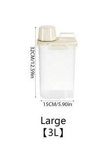 1pc Transparent PP Material Dust And Moisture Proof Pet Food Storage Containers, Food Buckets, Treats, Canned Food, Cat Food And Dog Food Can Be Used All Year Round, Pet Friendly Travel - White - View 12