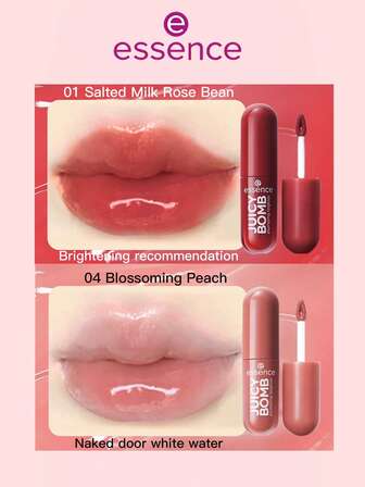  Essence Juicy Bomb Plumping Lip Gloss - 01 Milky Mocha + 04 Peach Blossom