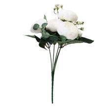 1 Stück künstliche Rose Pfingstrose Blumenstrauß, schöne Kunstblumen Anordnung für Hochzeit, Party und Heimdekoration, Valentinstag Geschenkdekoration