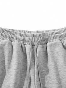 Women's Casual Fashion Hooded Sweatshirt And Loose Sweatpants Set, Grey, For Daily Wear