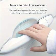 8片装TPU门碗保护膜 - 透明、防刮擦把手保护贴纸，易于粘贴，耐用乙烯基材质