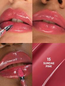 JUDYDOLL Ice Watery Lip Gloss-Gen 2 Shiny Mirror Lip Gloss, Moisturizing & Nourishing Essence, Long-Lasting - 15 SUNDAE PINK - 查看 3