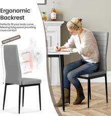 Extendable Dining Table And Chairs Set Of 6,White Marble Effect Table With 6 Grey High Back Dining Chairs,Modern Dining Table Set For Home/Kitchen - White Marble Effect Table+6 Gray Chairs - View 8