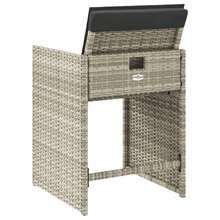 vidaXL 4 Stück Hellgraue Gartenstühle Mit Kissen, Poly Rattan - Grigio - Visualizzare 7