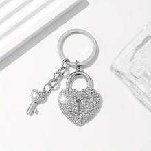 Fashionable Luxury Rhinestone Lock Pendant Keychain Suitable For Women's Daily Wear And Decoration Phone Accessories Gifts For Women Personalised Gifts Funny Gifts Phone Charm - Multicolor - View 4