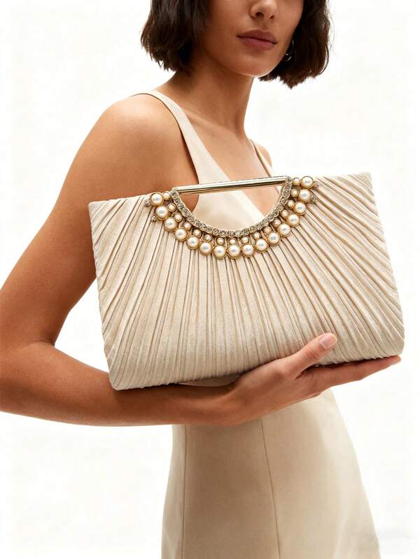 Bolsas de mão para noite: bolsas brilhantes com strass e pérolas, bolsas de noite requintadamente elaboradas para mulheres, ideais para bailes, festas e eventos, bolsas elegantes que combinam com vestidos formais
