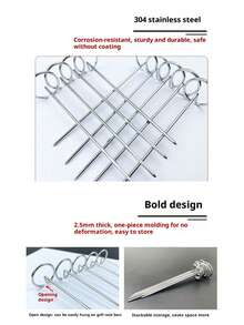 30/10 que xiên nướng bằng thép không gỉ, kiểu dáng tiện dụng, tiết kiệm chi phí, có thể tái sử dụng, dùng cho nồi chiên không dầu, xiên nướng BBQ, chống gỉ, dễ vệ sinh/đặt thẳng đứng, tiết kiệm không gian, thích hợp cho gà, rau củ và thịt. Thích hợp cho nướng BBQ tại nhà/nấu bằng nồi chiên không dầu/chuẩn bị bữa ăn hàng ngày/tiệc tốt nghiệp/họp mặt gia đình. Que xiên nướng có thể tái sử dụng, que xiên chuyên dụng cho nồi chiên không dầu, vật dụng nhà bếp lý tưởng cho Ngày của Mẹ. - Nhiều màu - Xem 11