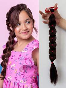 KIDS 1pc Ponytail Extension Hairpiece Ponytail Hair Extensions Bubble Pony Tail Synthetic For Girl Daily - Multicolor - View 10