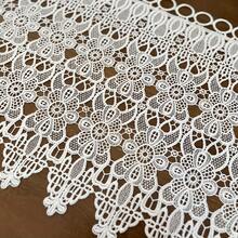 1Pc,Vintage French Country White Cutout Flower Embroidery Curtain - Rod Pocket Design,Elegant Floral Pattern For Kitchen & Small Windows, Lightweight Privacy Window, Curtains For Living Room, Door Curtain, Artistic Curtain - White - View 12