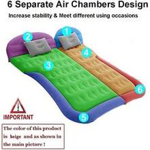 Car Inflatable BedColchón inflable Saygogo para SUV cama para campamento cojín almohada grueso con bomba de aire eléctrica portátil almohadilla para dormir para la casa el auto viajes campamento versión mejorada color grisCar Inflatable Bed - gris - Ver 2