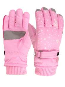 1 双 5-8 岁儿童冬季滑雪手套，防水滑雪手套，男女童通用，保暖内衬，适合寒冷天气 - 1Pair - 查看 2