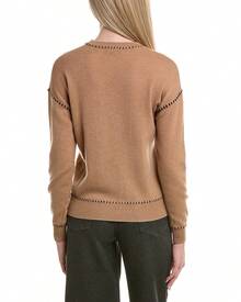 Bruno Magli Whipstitch Wool & Cashmere-Blend Sweater - màu nâu - Xem 3