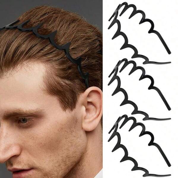 2pcs Ladies' Simple Basic Hair Hoop With Big Wavy Shape, Makeup Headband, Plastic Hair Hoop With Elegant Style, Hair Accessory Halloween,Hair Accessories