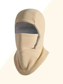 男女通用套头帽，带面罩，户外防风保暖内衬颈套，纯色，秋冬