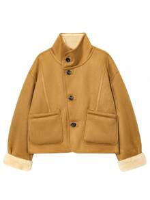 Women's Teddy Jacket Double Faced Hairy Coat Woman Faux Suede Plush Jacket Women Outerwears Loose Warm Winter Woman Coat