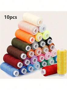 24 Colors Sewing Thread + 1 Pack Needles + Needle Threader + Thimble Set. Durable And Easy To Use, Perfect For Hand Sewing, Machine And DIY Crafts, Great For Sewing Enthusiasts And Beginners, Vibrant Colors For Creative Projects, High-Quality Thread To Enhance Your Sewing Experience. [Random Colors] [Random Tools] - Multicolor - View 10