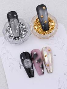 1 Hộp/2 Hộp Trang Trí Móng Tay Hình Ngôi Sao Vàng & Bạc, Phụ Kiện Trang Trí Móng Tay Hình Cây Thông Noel & Ngôi Sao, Đồ Trang Trí Móng Tay, Tự Làm Móng Tay Trang Trí Thanh Lịch, Vật Tư Làm Móng Tay - Nhiều màu - Xem 11