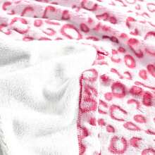 1 pieza Manta de franela blanca con estampado de leopardo rosa - Manta de felpa de doble cara, manta cálida lavable a máquina para cama, sofá o regalo, decoración de sofá | Estilo rústico | Textura suave - Multicolor 7 - Ver 2