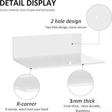 Acrylic Wall Shelf, Floating Shelves For Wall Mounting, Acrylic Display Stand For Pop Culture Figures, Home Decor, Living Room, Game Room, Plants