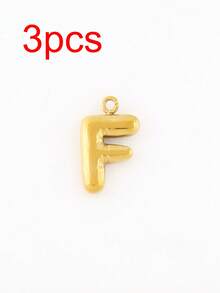 3pcs/Set Stainless Steel A-Z Letter Pendant, Suitable For DIY Jewelry Making, Handcraft, 18K Gold Plated, 26 Alphabet Letters, Initial Jewelry - 3 Letters - View 60