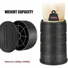 8PCS Furniture Riser Heavy Duty Stackable Bed Lifts Risers 1.5u201D 3u201D 6u201D Lift Height Adjustable Table Chair Sofa Riser Anti Slip Furniture Lift Pads Support To 1000kg - Round - View 4