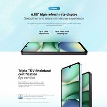 Xiaomi Redmi A5 4G, Điện thoại thông minh, 4GB + 128GB, Màn hình lớn 6,88", Tốc độ làm mới 120Hz, Bộ xử lý UNISOC T7250, Camera 32MP, Sạc nhanh 15W, 5200 MAh, Hai SIM, Vàng cát, Phiên bản Điện thoại di động Châu Âu - Vàng - Xem 6