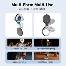 TELESIN Fun Shot 磁吸手机相机手柄 + C03 磁吸自拍补光灯套装，兼容 磁吸版和安卓系统，自拍/摄影/Zoom 通话/视频创作套装（黑色）