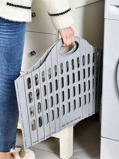 1 Piece Modern Foldable Laundry Basket - Portable, Wall-Mounted, Removable, Multifunctional And Space-Saving Clothes Organizer, Two Sizes Available, Durable PP Square Laundry Basket, Storage For Home And Bathroom, Foldable Laundry Basket. Back To School