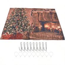 Fuerdich Cortinas Navideñas Cortinas Opacas Decorativas con Patron Colorido 3D para Ventana De Lona De 90g para Dormitorio 150 * 166cm - como en la foto - Ver 2