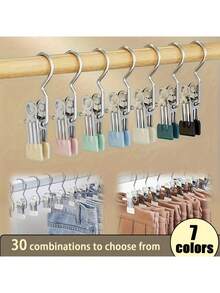 1pc Four-Jaw Hook, Rotatable Hook, Multi-Purpose Bag Hook, Swivel Hook - Multicolor - View 10