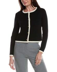 Chaqueta corta de lana merina con ribete de Bruno Magli - Negro - Ver 1