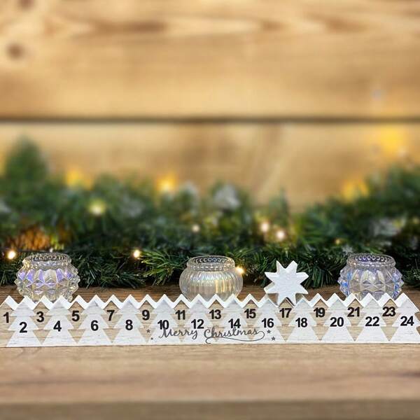 1pc Wooden Christmas Advent Calendar - Wooden Christmas Countdown Calendar With Stars, Holiday Gift For Family And Friends, Farmhouse Home Decor