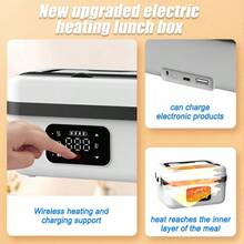 Portable Electric Lunch Box Food Warmer Heater Adult With Fork Spoon Carry Bag Cordless Waterless Heating Thermal Stainless Steel Lunch Box Insulated Bento Lunchbox Black