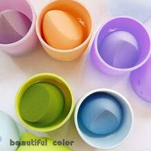 Sponge Holder+ Blender Travel Case Sponge Blender Drying Stand Storage Containers PinkPurple - Blue & Green - View 7
