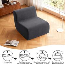 Compressed Lazy Sofa In A Box, Boneless Couch Comfy Single Corduroy Sofa Chairs For Living Room, Bedroom ,Office, Apartment, No Assembly Required - 深灰色 - 查看 5