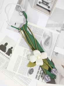 1pc Women's Fashion Red/Pink/Green Rhinestone 3D Flower Choker Necklace, Suitable For Party, Banquet, Gathering, Personalized, Daily Wear - Multicolor - View 2