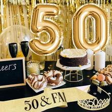 50th Gold Birthday Decorations, 50th Birthday Gifts For Her 50 Year Old Gifts For Women, Happy 50th Birthday Party Favors, 50 And Fabulous Birthday Sash & Crown Tiara{Inchcolorinch:Inch50thinch} - 第五十屆 - 查看 7