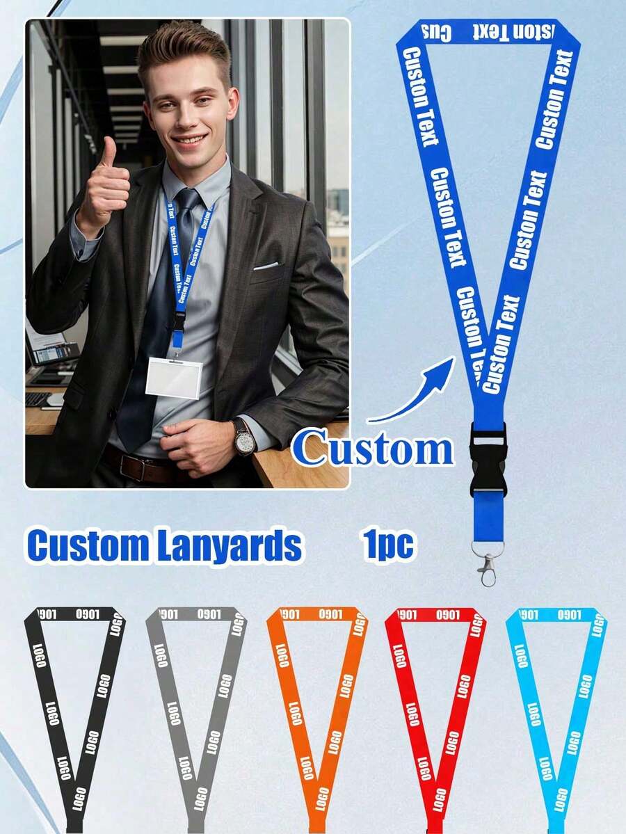 Cordino in nylon personalizzabile, cordino sportivo semplice con stampa personalizzata - disponibile in più colori per badge identificativi, cordini con moschettone girevole per portabadge, portanome e porta-ID per ufficio, scuola, infermieri e attività di gruppo