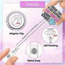 1pc Medical Themed Rotating Acrylic Retractable Clip - Funny Nurse Doctor ID Card Lanyard, Nurse Medical Student Badge Reel, Office Employee Easy Clip