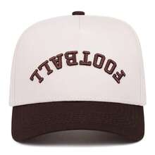 1 pieza Gorra de béisbol con bordado 3D de letra de fútbol en contraste de color, gorra snapback unisex casual para deportes al aire libre, eventos y viajes de moda - Multicolor - Ver 5