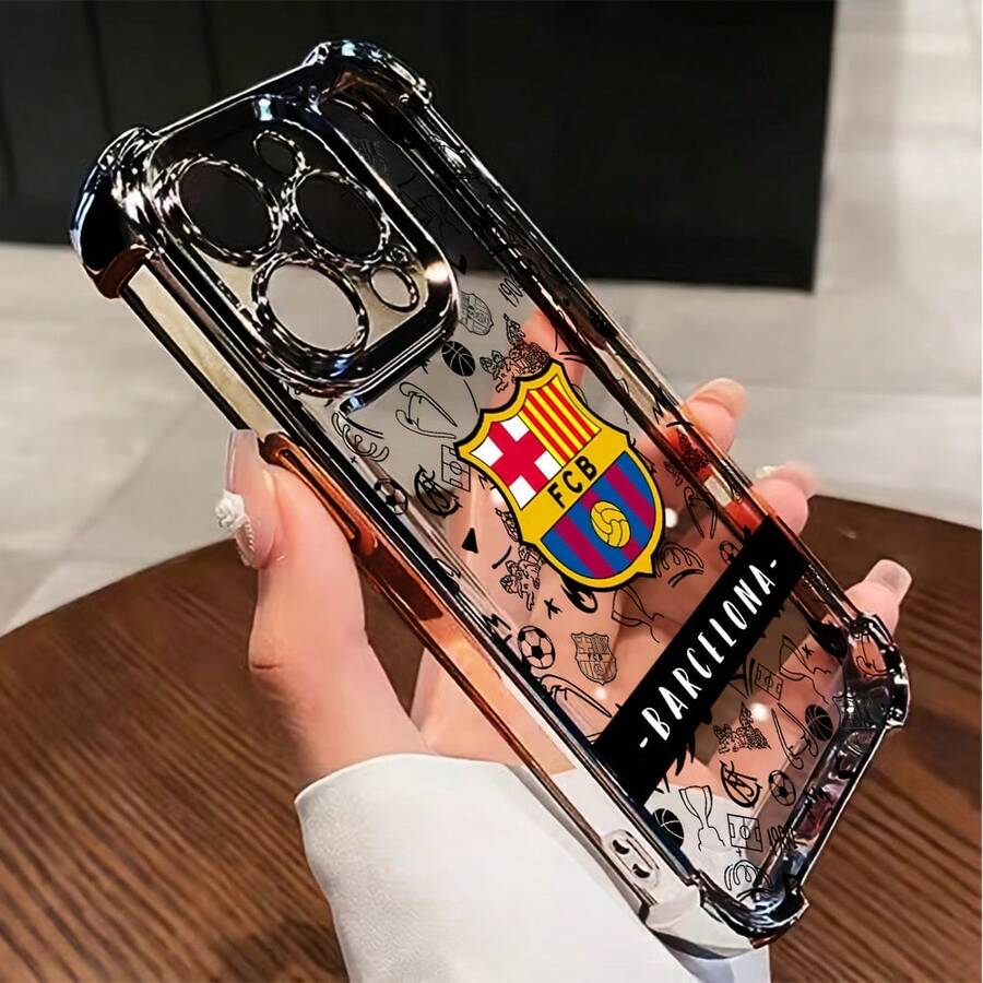 Funda de Teléfono B-BarcelonaS Nueva y Moderna para iPhone 17, 16e, 16, 15, 14, 13, 12, 11 Mini Pro Max Air X RX SMAX 8 98 Plus, Transparente Anticaídas con Cubierta Trasera Suave - Negro - Ver 1