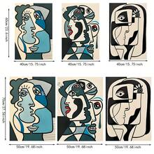 1/3幅抽象艺术墙面装饰画,复古经典海报,墙面艺术印刷品,家居和办公室装饰挂画,室内外均可使用 - 卧室客厅、浴室、厨房、餐厅走廊装饰画(无框) - 彩色 - 查看 8