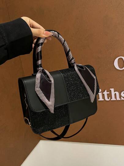 High-Quality Patchwork Versatile Shoulder Handbag, Korean Fashion Retro Small Square Bag, Autumn New Arrival