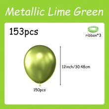Metallic Bright Green Balloons 5/10/12 Inch Neon Light Green Latex Balloons Helium Shiny Thickened Balloons Party Decoration Wedding Anniversary Birthday Party Graduation Ceremony Gender Reveal Party Carnival - Metallic Fruit Green - View 12