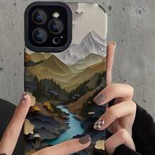 Una funda de teléfono simple y personalizada con pintura al óleo de montaña, que ofrece protección de lente, resistencia a golpes y caídas, resistencia a la suciedad, durabilidad y compatibilidad con XR/X/XS/XS Max.|11/11 Pro/11 Pro Máx|12/12 Pro/12 Pro Máx| 13/13 Pro/13 Pro Max.| 14/14 Pro/14 Plus/14 Pro Máx.| 15/15 Pro Max/15 Pro/15 Plus| 16/16 Pro/16 Pro Max/16 Plus| 17/17 Pro/17 Pro Max/17 Air Esperando modelos de .Funda de teléfono a la moda y creativa - Negro 449 - Ver 5