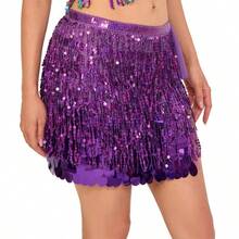 Lenço de Dança do Ventre, Corrente de Cintura com Franjas Bordadas para Mulheres, Acessórios de Fantasia de Dança do Ventre, Lenço de Quadril Boêmio de Festival, Saia de Desempenho Sexy de Várias Camadas