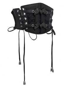 1 chiếc thắt lưng tua rua ren Gothic Punk, thích hợp cho tiệc đêm Halloween hoặc kết hợp trang phục hàng ngày - màu đen - Xem 4