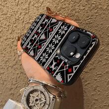 Funda de Teléfono con Patrones de Estilo Navideño para 16Promax/16Pro/15/15Plus/15Pro/15Promax,  14/14Plus/14Pro/14Promax,  13/13Pro/13Promax,  12/12Pro/12Promax,  11/11Pro/11Proamx,  7/8Plus,  Xr/Xsmax - Colores mixtos - Ver 4